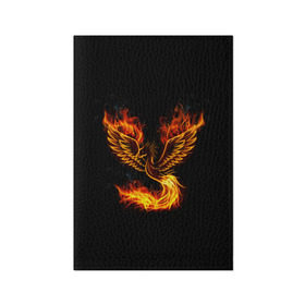 Обложка для паспорта матовая кожа с принтом Феникс , натуральная матовая кожа | размер 19,3 х 13,7 см; прозрачные пластиковые крепления | fire | flame | in fire | smoke | в огне | дым | огненный | огонь