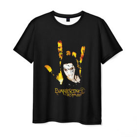 Мужская футболка 3D с принтом Evanescence рука , 100% полиэфир | прямой крой, круглый вырез горловины, длина до линии бедер | Тематика изображения на принте: 