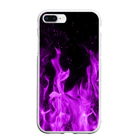 Чехол для iPhone 7Plus/8 Plus матовый с принтом Фиолетовый огонь , Силикон | Область печати: задняя сторона чехла, без боковых панелей | лиловый | пламя | яркий