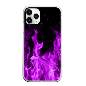 Чехол для iPhone 11 Pro Max матовый с принтом Фиолетовый огонь , Силикон |  | лиловый | пламя | яркий