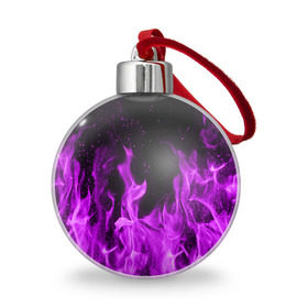 Ёлочный шар с принтом Фиолетовый огонь , Пластик | Диаметр: 77 мм | лиловый | пламя | яркий