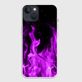 Чехол для iPhone 13 с принтом ФИОЛЕТОВЫЙ ОГОНЬ | VIOLET FLAME NEON ,  |  | лиловый | пламя | яркий