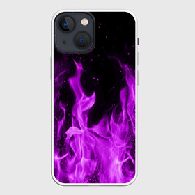 Чехол для iPhone 13 mini с принтом ФИОЛЕТОВЫЙ ОГОНЬ | VIOLET FLAME NEON ,  |  | лиловый | пламя | яркий