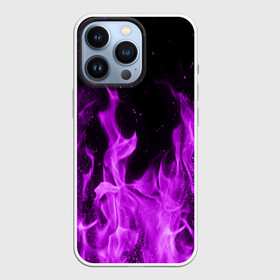 Чехол для iPhone 13 Pro с принтом ФИОЛЕТОВЫЙ ОГОНЬ | VIOLET FLAME NEON ,  |  | Тематика изображения на принте: лиловый | пламя | яркий