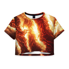 Женская футболка 3D укороченная с принтом Gates of hades , 100% полиэстер | круглая горловина, длина футболки до линии талии, рукава с отворотами | Тематика изображения на принте: nebula | звезды | космос | туманность