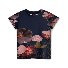 Детская футболка 3D с принтом Blossom fashion , 100% гипоаллергенный полиэфир | прямой крой, круглый вырез горловины, длина до линии бедер, чуть спущенное плечо, ткань немного тянется | blossom | flower | бабочки | весна | лето | природа | расцвет | цвет | цветение | цветковое растение | цветок