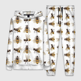 Женский костюм 3D с принтом Пчелы ,  |  | белый | желтый | крылья | мед | черный