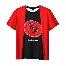 Мужская футболка 3D с принтом Foo Fighters , 100% полиэфир | прямой крой, круглый вырез горловины, длина до линии бедер | Тематика изображения на принте: 