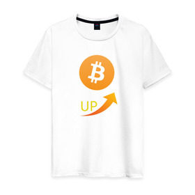 Мужская футболка хлопок с принтом биткоин вверх , 100% хлопок | прямой крой, круглый вырез горловины, длина до линии бедер, слегка спущенное плечо. | bitcon | dogecoin | ethereum | биткоин | догикоин | криптовалюта | майнер | майнинг | эфир | эфириум