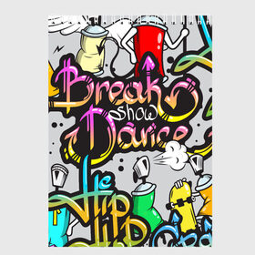 Скетчбук с принтом Graffiti , 100% бумага
 | 48 листов, плотность листов — 100 г/м2, плотность картонной обложки — 250 г/м2. Листы скреплены сверху удобной пружинной спиралью | Тематика изображения на принте: break | dance | graffiti | hip hop | rap | граффити | рэп | скейтборд | хип хоп