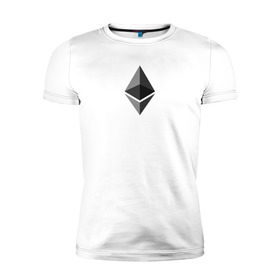 Мужская футболка премиум с принтом эфир , 92% хлопок, 8% лайкра | приталенный силуэт, круглый вырез ворота, длина до линии бедра, короткий рукав | bitcon | dogecoin | ethereum | биткоин | догикоин | криптовалюта | майнер | майнинг | эфир | эфириум