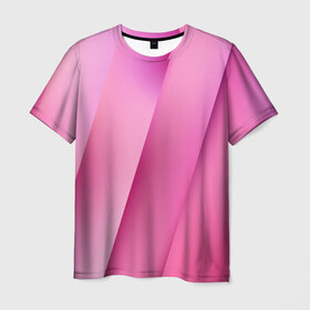 Мужская футболка 3D с принтом Pink lines , 100% полиэфир | прямой крой, круглый вырез горловины, длина до линии бедер | pink | абстракция | геометрия | линии | розовый | текстура