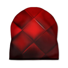 Шапка 3D с принтом Red squares , 100% полиэстер | универсальный размер, печать по всей поверхности изделия | абстракция | геометрия | квадрат | текстура