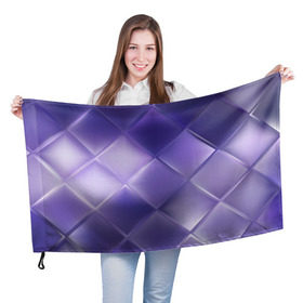 Флаг 3D с принтом Фиолетовые грани , 100% полиэстер | плотность ткани — 95 г/м2, размер — 67 х 109 см. Принт наносится с одной стороны | абстракция | геометрия | квадрат | текстура | фиолетовый