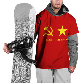 Накидка на куртку 3D с принтом СССР и Вьетнам , 100% полиэстер |  | братство | вьетнам | герб | дружба | россия | русь | рф | ссср | флаг