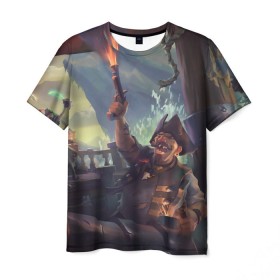 Мужская футболка 3D с принтом Sea of thieves , 100% полиэфир | прямой крой, круглый вырез горловины, длина до линии бедер | 