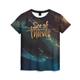 Женская футболка 3D с принтом Sea of thieves , 100% полиэфир ( синтетическое хлопкоподобное полотно) | прямой крой, круглый вырез горловины, длина до линии бедер | sea of thieves