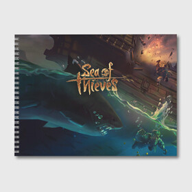 Альбом для рисования с принтом Sea of thieves , 100% бумага
 | матовая бумага, плотность 200 мг. | Тематика изображения на принте: sea of thieves
