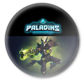 Значок с принтом Paladins ,  металл | круглая форма, металлическая застежка в виде булавки | paladins