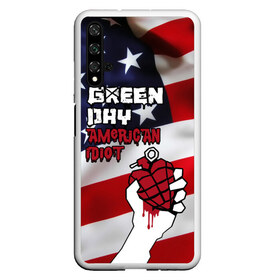 Чехол для Honor 20 с принтом Green Day American Idiot , Силикон | Область печати: задняя сторона чехла, без боковых панелей | american idiot | green day | альтернативный | билли джо армстронг | грин дей | группа | зелёный день | майк дёрнт | музыка | панк | поп | поппанк | рок | сша | тре кул | флаг