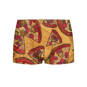 Мужские трусы 3D с принтом Пицца , 50% хлопок, 50% полиэстер | классическая посадка, на поясе мягкая тканевая резинка | Тематика изображения на принте: pattern | pizza | еда | пицца | узор