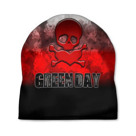 Шапка 3D с принтом Череп и сердце Green Day , 100% полиэстер | универсальный размер, печать по всей поверхности изделия | american idiot | green day | альтернативный | билли джо армстронг | грин дей | группа | зелёный день | кости | майк дёрнт | музыка | надпись | панк | поп | поппанк | рок | тре кул | флаг | череп