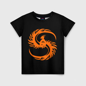 Детская футболка 3D с принтом phoenix , 100% гипоаллергенный полиэфир | прямой крой, круглый вырез горловины, длина до линии бедер, чуть спущенное плечо, ткань немного тянется | Тематика изображения на принте: phenix | phoenix | огненная птица | огонь