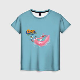 Женская футболка 3D с принтом Oggy and the Cockroaches , 100% полиэфир ( синтетическое хлопкоподобное полотно) | прямой крой, круглый вырез горловины, длина до линии бедер | 