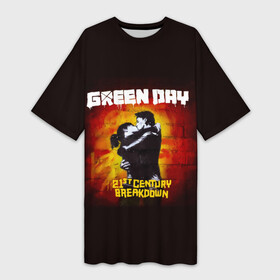 Платье-футболка 3D с принтом Поцелуй Green Day ,  |  | american idiot | green day | альтернативный | билли джо армстронг | грин дей | группа | зелёный день | майк дёрнт | музыка | панк | поп | поппанк | поцелуй | рок | стена | тре кул