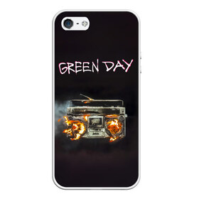 Чехол для iPhone 5/5S матовый с принтом Green Day магнитофон в огне , Силикон | Область печати: задняя сторона чехла, без боковых панелей | american idiot | green day | альтернативный | билли джо армстронг | грин дей | группа | зелёный день | майк дёрнт | музыка | панк | поп | поппанк | рок | тре кул