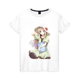 Женская футболка хлопок с принтом Mashiro Shiina , 100% хлопок | прямой крой, круглый вырез горловины, длина до линии бедер, слегка спущенное плечо | 