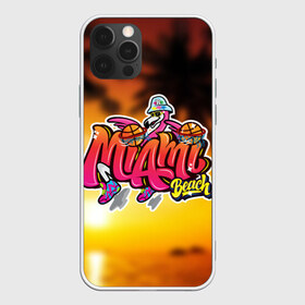 Чехол для iPhone 12 Pro Max с принтом Miami Beach , Силикон |  | Тематика изображения на принте: закат | майами | пейзаж | пляж | солнце