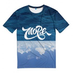 Мужская футболка 3D с принтом Море , 100% полиэфир | прямой крой, круглый вырез горловины, длина до линии бедер | beach | miami | граффити | майами | море | надписи | небо