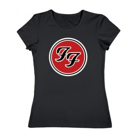 Женская футболка хлопок с принтом FF , 100% хлопок | прямой крой, круглый вырез горловины, длина до линии бедер, слегка спущенное плечо | dave grohl | foo fighters | nirvana