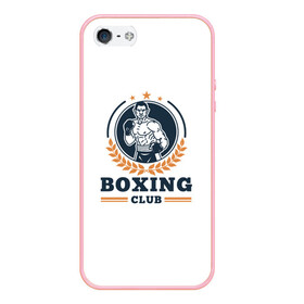 Чехол для iPhone 5/5S матовый с принтом BOXING CLUB , Силикон | Область печати: задняя сторона чехла, без боковых панелей | бокс | клуб | перчатки | спорт | чемпион