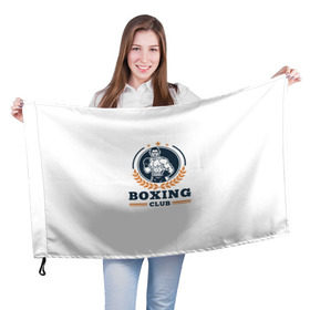 Флаг 3D с принтом BOXING CLUB , 100% полиэстер | плотность ткани — 95 г/м2, размер — 67 х 109 см. Принт наносится с одной стороны | бокс | клуб | перчатки | спорт | чемпион