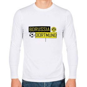 Мужской лонгслив хлопок с принтом Borussia Dortmund - New Design 2018 , 100% хлопок |  | боруссия дортмунд