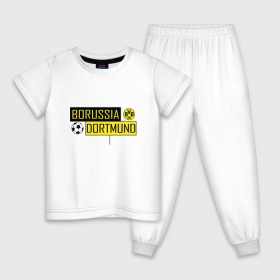 Детская пижама хлопок с принтом Borussia Dortmund - New Design 2018 , 100% хлопок |  брюки и футболка прямого кроя, без карманов, на брюках мягкая резинка на поясе и по низу штанин
 | Тематика изображения на принте: боруссия дортмунд