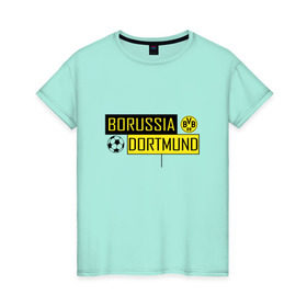 Женская футболка хлопок с принтом Borussia Dortmund - New Design 2018 , 100% хлопок | прямой крой, круглый вырез горловины, длина до линии бедер, слегка спущенное плечо | Тематика изображения на принте: боруссия дортмунд