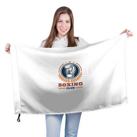 Флаг 3D с принтом BOXING CLUB , 100% полиэстер | плотность ткани — 95 г/м2, размер — 67 х 109 см. Принт наносится с одной стороны | бокс | перчатки | спорт | чемпион