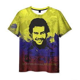 Мужская футболка 3D с принтом Пабло Эскобар , 100% полиэфир | прямой крой, круглый вырез горловины, длина до линии бедер | Тематика изображения на принте: колумбия | пабло | эскобар