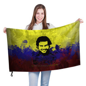 Флаг 3D с принтом Пабло Эскобар , 100% полиэстер | плотность ткани — 95 г/м2, размер — 67 х 109 см. Принт наносится с одной стороны | колумбия | пабло | эскобар