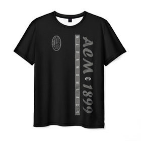 Мужская футболка 3D с принтом AC Milan - ACM 1899 , 100% полиэфир | прямой крой, круглый вырез горловины, длина до линии бедер | милан