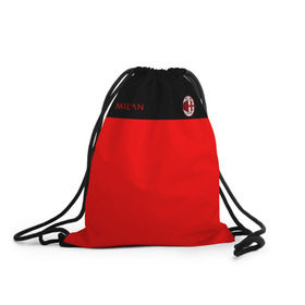 Рюкзак-мешок 3D с принтом AC Milan - Red & Black , 100% полиэстер | плотность ткани — 200 г/м2, размер — 35 х 45 см; лямки — толстые шнурки, застежка на шнуровке, без карманов и подкладки | 
