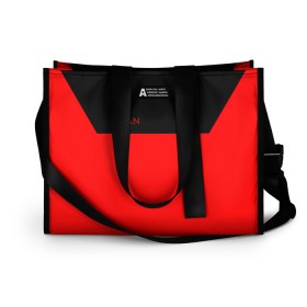 Сумка-шоппер 3D с принтом AC Milan - Red & Black , 100% полиэстер | застегивается на металлическую кнопку; внутренний карман застегивается на молнию. Стенки укреплены специальным мягким материалом, чтобы защитить содержимое от несильных ударов
 | 