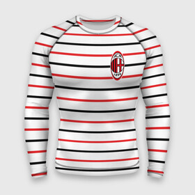 Мужской рашгард 3D с принтом AC Milan   Stripe white ,  |  | Тематика изображения на принте: ac | fc | football | milan | милан | футбол