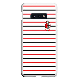 Чехол для Samsung S10E с принтом AC Milan - Stripe white , Силикон | Область печати: задняя сторона чехла, без боковых панелей | ac | fc | football | milan | милан | футбол