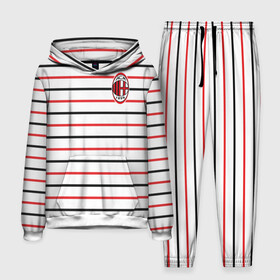 Мужской костюм 3D (с толстовкой) с принтом AC Milan   Stripe white ,  |  | Тематика изображения на принте: ac | fc | football | milan | милан | футбол