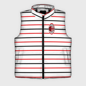 Мужской жилет утепленный 3D с принтом AC Milan  Stripe white ,  |  | Тематика изображения на принте: ac | fc | football | milan | милан | футбол