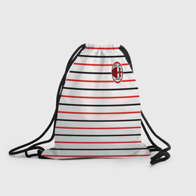 Рюкзак-мешок 3D с принтом AC Milan - Stripe white , 100% полиэстер | плотность ткани — 200 г/м2, размер — 35 х 45 см; лямки — толстые шнурки, застежка на шнуровке, без карманов и подкладки | ac | fc | football | milan | милан | футбол